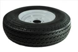 Trailer wheel and tyre | 10" 500 | 4 stud | 4" (100mm) PCD - White Rim