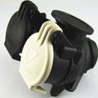 13 pin (vehicle) - 2 x 7 pin (caravan) short adaptor