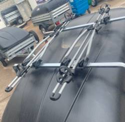 Brenderup 1205XL Tilt Camping Trailer - Package 8 - ABS Lid, Load Bars, & 2 Cycle Carriers