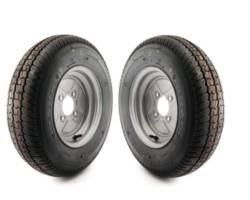 Camping trailer wheel & tyre PAIR | 10" |  145/80 |  4" PCD