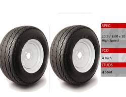  Bubble Wheel | Indespension Trailers wheel & tyre PAIR |10" 20.5 X 8.00  4" PCD