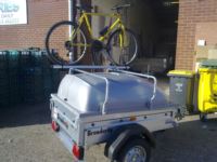 Brenderup 1150S Tilt Camping Trailer - Package 7- ABS lockable lid & load bars & cycle carrier