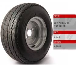 Indespension Trailer Wheel & Tyre 10" 20.5 x 8.00 4" PCD | Bubble Wheel