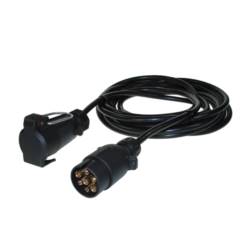 7 Pin Plug to Socket Straight Extension Lead - 3m Long 