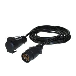7 Pin Plug to Socket Straight Extension Lead - 6m Long 