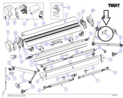 Thule  Omnistor Awning 6200 6300 LH & RH Cover Support Spring Arm